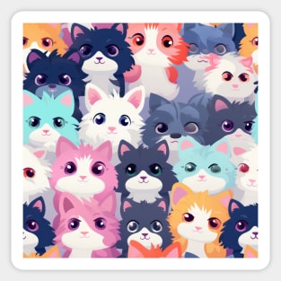 Feline Fantasy: Cute Anime Cats Galore Sticker